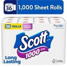 Scott 1000 Toilet Paper, 36 Rolls, 1,000 Sheets per Roll picture