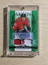 2026-27 UD Artifacts Material Greats Emerald Auto #10/15 Marian Hossa #167 Patch picture