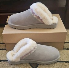 UGG Slippetette Taslyn Women's Gray Suede Shearling Lined Slippers Sz 7 picture