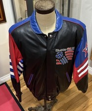 1994 Jeff Hamilton World Cup Team USA All Leather  Reversible Soccer Jacket Mens picture