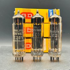 3x Philips Miniwatt EZ81 6CA4 Mullard Blackburn D Getter Tested Strong picture