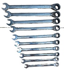Snap On 10 pc Metric Flank Plus Ratching Reversible Wrench Set Combination 19-10 picture