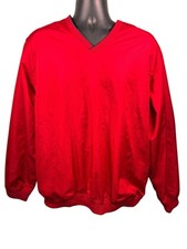 NWT IZOD Extreme Function Golf Pullover Red Polyester V-Neck Wind Breaker Sz L picture