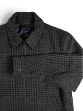 J.Crew Men’s M Wool Blend Work Jacket Charcoal Glen Plaid CP427 NWOT picture