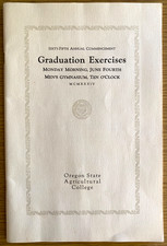 1934 OREGON STATE AGRICULTURAL COLLEGE 65th Commencement Program GRADUATION picture