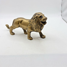 Vintage Solid Brass Roaring Lion Figurine Statue 8