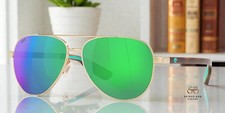 COSTA DEL MAR 6S4002 02 Peli Brushed Gold Green Mirror 57 mm Unisex Sunglasses picture