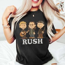 Rush x Peanuts Vintage Cartoon Mashup Classic Rock Music Graphic T-Shirt picture
