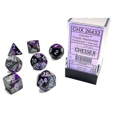 Chessex Gemini Purple Steel Polyhedral 7-Die Set Dice picture