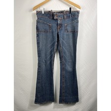 Von Dutch Jeans Women 28 Blue Low Octane Flare Y2K Contrast Stitch Denim Vintage picture