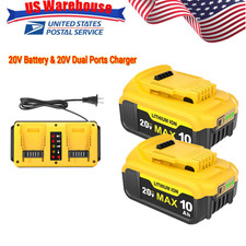2 x 10Ah 20V Lithium Battery & 1 x Charger for De Walt 20V DCB206 DCB200 DCB204 picture