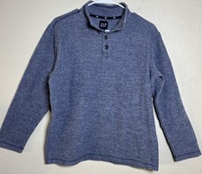 GAP Men's Blue Knit Henley Button Pullover Sweater Long Sleeve Size S picture