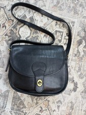 VTG Classic Prairie Saddle Thick Leather Flap Handbag Satchel Crossbody Bag 90’s picture