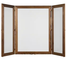 Excello 40 In. X 60 In. Wooden Wall Mounted Folding Whiteboard, Brown picture