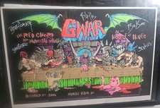 GWAR House of Blues Silkscreen · 2006 • Full Current Roster Autographs RARE HTF  picture