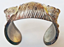 VINTAGE AUTHENTIC MEDIEVAL STERLING SILVER GOLD GILDED FERTILITY BRACELET CROSS picture
