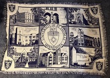 Vintage University of St. Thomas Minnesota Woven Tapestry Blanket Throw 48x68 picture