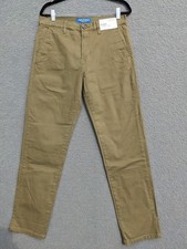 ARIZONA JEAN CO Men Stretch Cotton Flex Relax Fit Taper Leg Chino Pants Sz 30x32 picture