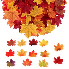 300Pcs 13 Colors Fake Fall Leaves, 8cm/3.15inch Autumn Leaves, Fall Party Dec... picture