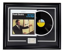 Frank Sinatra Framed Strangers In The Night Vinyl Record w/ Laser Engrave Auto picture