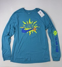 Nike Men's Large Long Sleeve Graphic T-Shirt Sun Logo NWT Blue FQ3750-345 picture