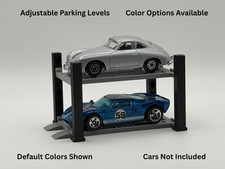 4 Post Car Lift 1:64 Scale Diecast Car Display - Holds 2 Cars | Adjustable Level picture