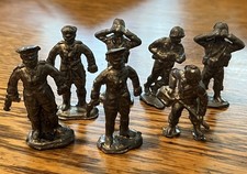 Vintage Lead Toy Soldiers Figures Lot 7 Metal Miniatures Unmarked Binocular 15oz picture
