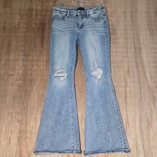 Buckle Black Fit No. 53 Flare Distressed Jeans Size 27x32 Light Wash picture