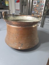 Antique Hand Hammered Copper Cauldron Pot Kettle picture