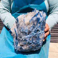 16.12LB Rare Natural beautiful Blue KYANITE with Quartz Crystal Specimen Rough picture