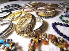 Big Beautiful Bracelet Collection Vintage/Modern Italy Gemstones Signed 116 Pc picture