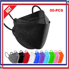 50PCS KN95 Face Masks 4-Layer Protective Respirator Fish Shape Adult Mask - USA picture