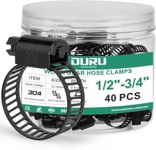 40PCS Adjustable Hose Clamp Stainless Steel 1/2