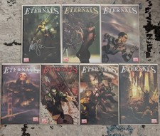 SIGNED Neil Gaiman Eternals #1-7 2006 FN/VF~NM Complete Set #1 Marvel picture