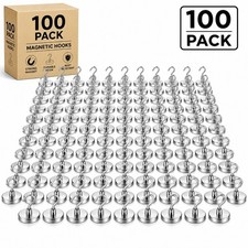 100 Pack Dia Strong Magnetic Hook Hanger N52 Neodymium Clamping Magnet Hooks USA picture