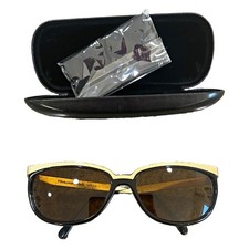 Vintage Vuarnet Pouilloux 439 Sunglasses Black/Gold Frame Amber Mineral Lenses  picture