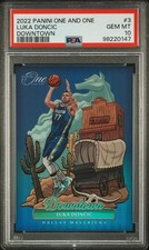 LUKA DONCIC PSA 10 2022-23 PANINI ONE AND ONE #3 DOWNTOWN SSP GEM MINT 0147 picture
