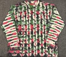 Supreme Shirt Mens XL Tie Dye Bear All Over Print Long Sleeve Multicolor Cartoon picture