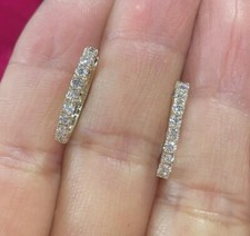 0.65Ct Lab Created Diamond Round Cut Huggie Hoop Earrings 14K Yellow Gold Plated picture