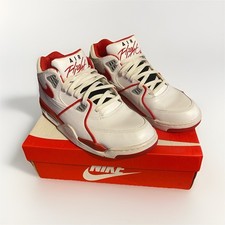 Size 10.5 Nike Air Flight Mid Top Lace Up White/Red Men’s Athletic Sneakers picture