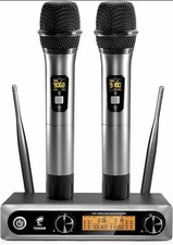 TONOR Wireless UHF Mic System Dual Cordless Dynamic Handheld Microphone TW820 picture