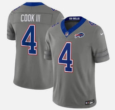 New Bills James #4 Cook III Gray Nickel City Vapor F.U Jersey SIZE S-2XL picture