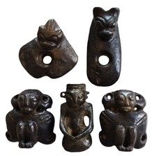 Collection of Five Chinese Hongshan Culture Magnet Jade Carved statues picture