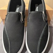 Clearweather DODDS Black Canvas Low Top Slip-On Shoes size 9.5 M picture