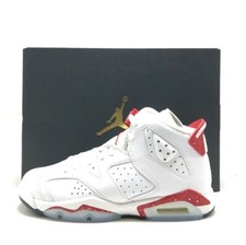 *NEW* Youth Boy NIKE AIR JORDAN 6 RETRO (GS) WHITE/UNIVERSITY RED (384665 162)👍 picture