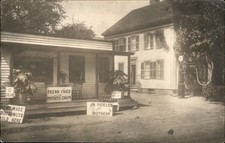 Ipswich MA Postmark Roadside Store  Gas Pump c1900s-10s Real Photo Postcard picture