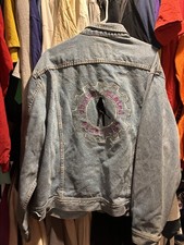 Vintage 90s MELISSA ETHERIDGE Chrome Plated Lee Denim Tour Jean Jacket XL Size picture