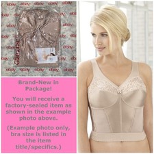 Glamorise MagicLift Long Line Shaper Bra Wide-Straps 48B Nude • LAST ONES EVER picture