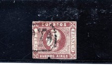 ARGENTINA  BUENOS AIRES  1859  LOCAL ISSUE  STAMP WITH FAULTS picture