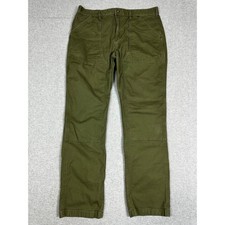 Best Made Double Knee Utility Pant Men 38x34 (36x32) Olive Green Canvas Workwear picture